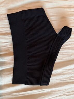 Kids Black Ribbed Stretch Top